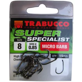   Trabucco Super Specialist 10 Hook z oczkiem. Z zadziorem 15 sztuk