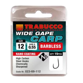   Trabucco Wide Gape Carp 14 Haczyk z łopatką, bezzadziowy 15 szt.