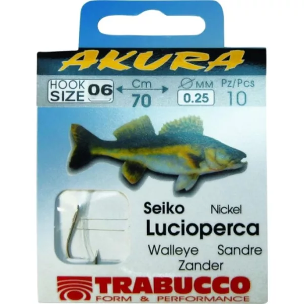 Trabucco Akura Zander 01 Haczyk z łopatką, zadziorem, wiązany na żyłce mono 10szt
