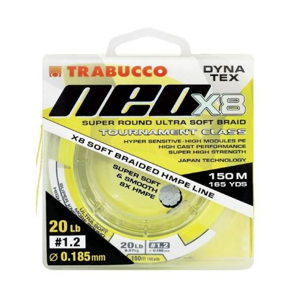 Trabucco Dyna-Tex Neo X8 150m 0,205mm Żółta Plecionka Główna