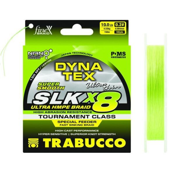 Trabucco Dyna-Tex SLK X8 Specjalna Feeder Tonąca 150m 0,084mm Plecionka Główna