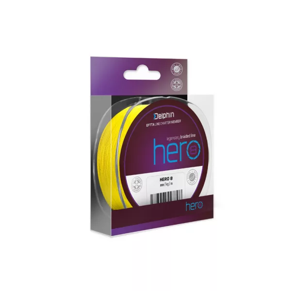 Delphin HERO 8 0,16mm Plecionka Fluo żółta