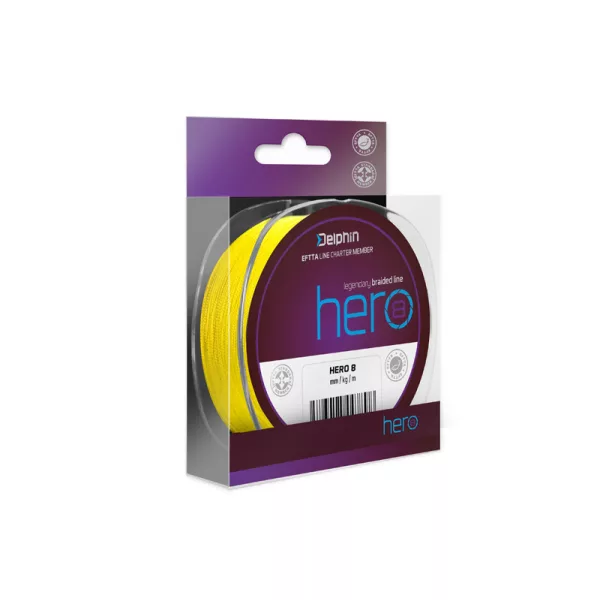 Delphin HERO 8 0,20mm Plecionka Fluo żółta