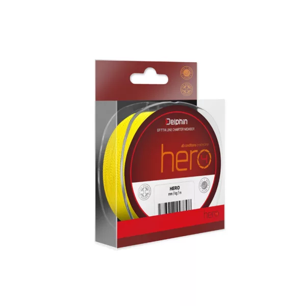 Delphin HERO 4 0,12mm Plecionka Fluo żółta