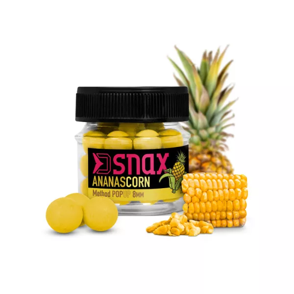 Przynęty, zanęcanie - Przynęty haczykowe - Delphin D SNAX POP przynęta 8mm Kukurydza-Ananas Pop Up Feeder Przynęta