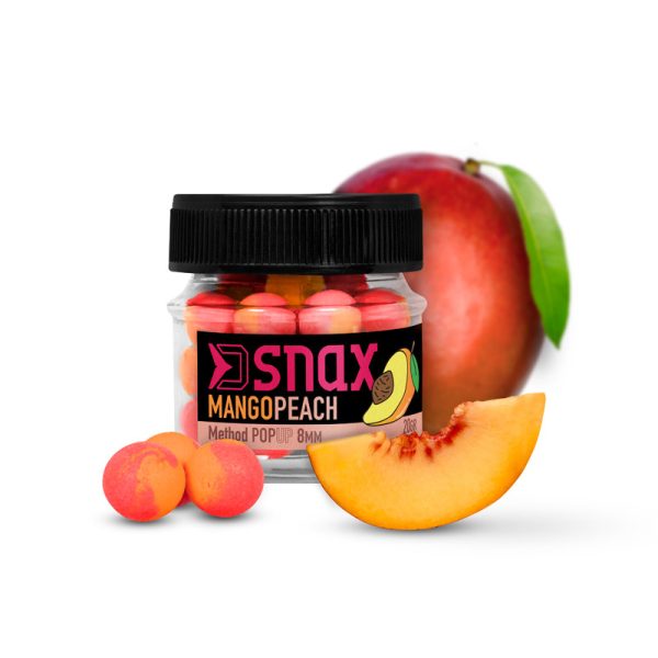 Nęcenie, zanęta - Przynęta na haczyk - Delphin D SNAX POP przynęta 10mm Mango-Brzoskwinia Pop Up Feeder Przynęta