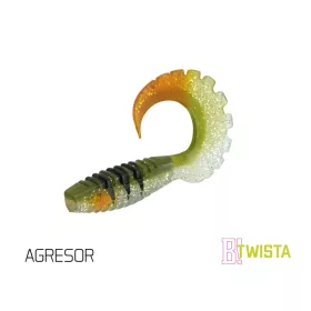 Gumowa rybka Delphin TWISTA UVs / 5szt 8cm/AGRESOR