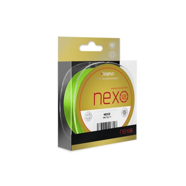 Delphin NEXO 12 / żyłka główna pleciona w kolorze fluo zielonym 0,10mm 15lbs 300m