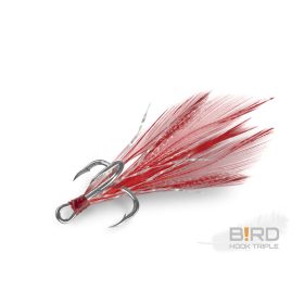 Delphin B!RD Hook TRIPLE / 3szt czerwone pióra #6
