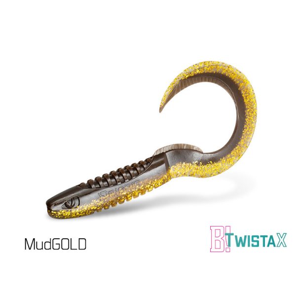 Delphin TwistaX Eeltail UVs - MudGold 6cm Plastikowa Przynęta 5 szt.