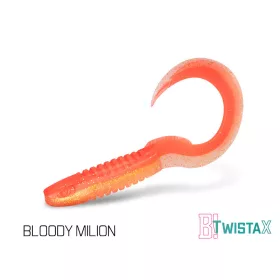   Delphin TwistaX Eeltail UVs - Bloody Milion 6cm Przynęta plastikowa 5 szt.