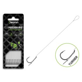   Delphin Fluoro Sting Feeder Rig 8cm Fluorocarbon Gotowy przypon 8 Hak Turner 10szt.