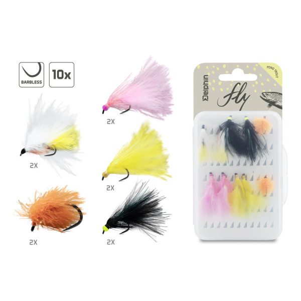 Delphin Fly Pond Trout Zestaw sztucznych much 10szt
