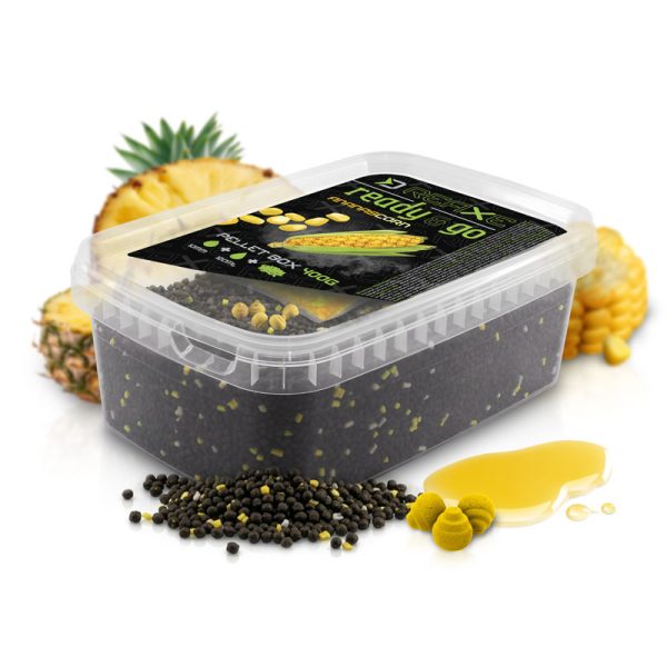 Delphin Reaxe Ready&Go Kukurydza-Ananas Pudełko Pelletowe 400gr + 120ml Booster i 10mm Wafters