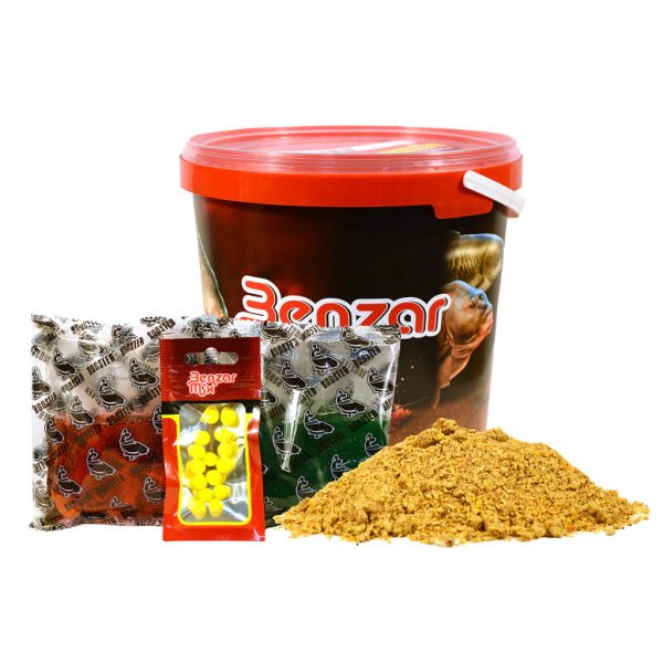 Benzar Mix Instant Groundbait Mix Zanęta w Wiaderku z Przynętami dla Karpia 3kg