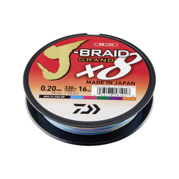 Daiwa J-Braid Grand X8 Multi-Color 0,18mm 300m Plecionka Główna