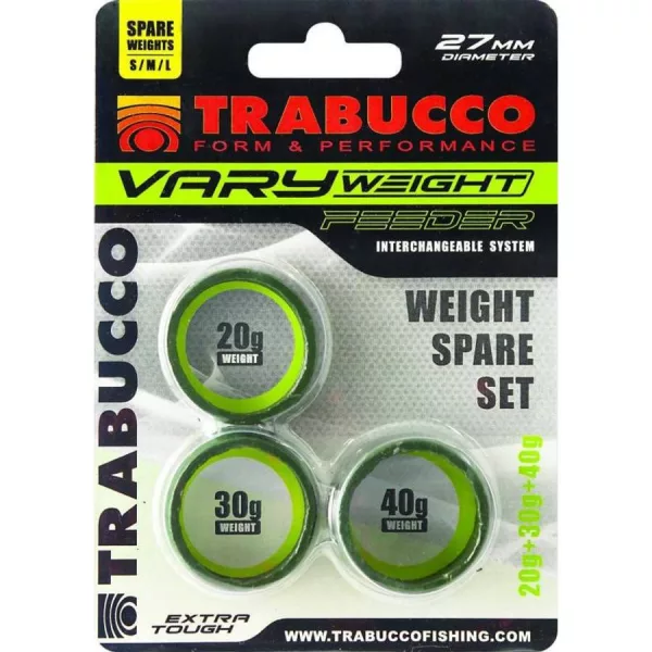 Trabucco Vary Weight Distance Cage Feeder 20gr, 30gr, 40gr Zestaw Obciążeń do Kosza Feederowego