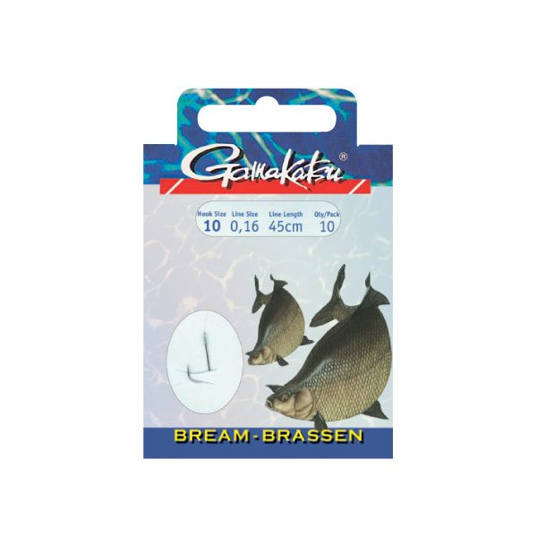 Gamakatsu Leszcz zawiązany fabrycznie Srebrny 12 10 sztuk/opakowanie Z łopatką Z zadziorem Haczyk karpiowy