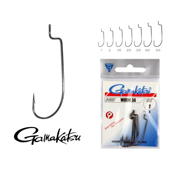 Gamakatsu F-314/014 Czarny 14 25 szt./opak. Hak z oczkiem z zadziorem na ryby drapieżne