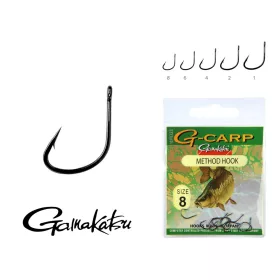   Gamakatsu G-Carp method Czarny 6 10szt/opakowanie Haczyk Feeder Oczkowy Zadziorowy