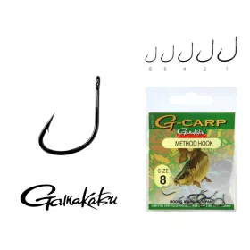   Gamakatsu G-Carp method Czarny 8 10szt/opakowanie Haczyk Feeder Oczkowy Zadziorowy