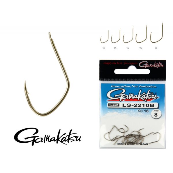Gamakatsu LS-2210B/012 N/L Brąz 12 17 sztuk/opakowanie Z łopatką Z zadziorem Haczyk feederowy