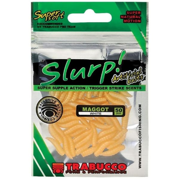 Trabucco Slurp Bait Maggot Natural White Biały Sztuczny Robak 50 szt.