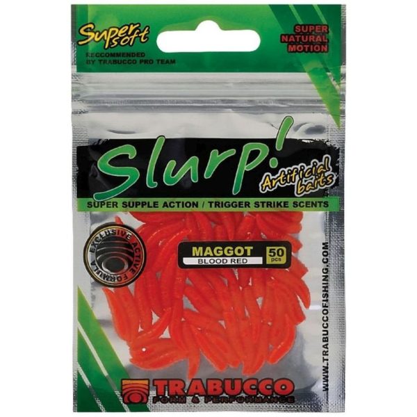 Trabucco Slurp Bait Maggot Blood Red Krwistoczerwony Sztuczny Robak 50szt