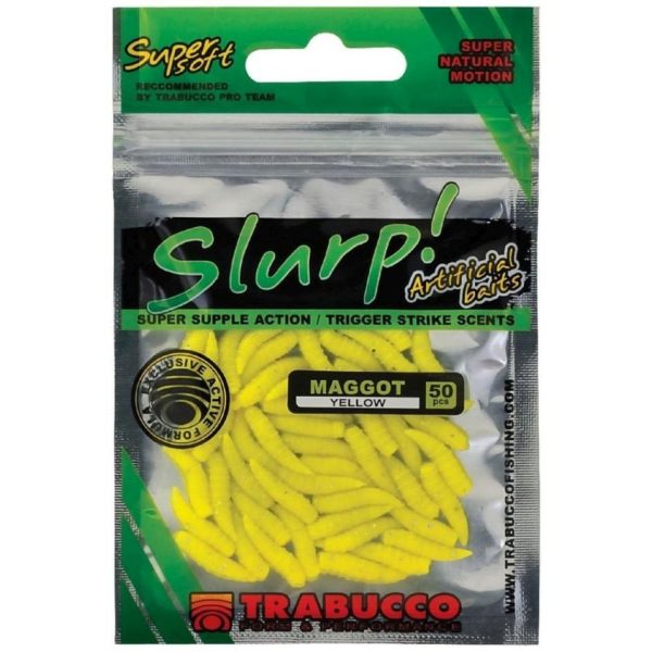 Trabucco Slurp Bait Maggot Yellow Żółty Sztuczny Robak 50 szt.