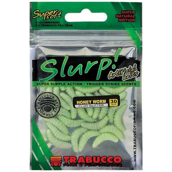 Trabucco Slurp Bait Honey Worm Fluo Brokat Fluo Larwa Pszczoły 30szt