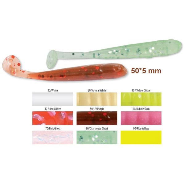 Trabucco Slurp Bait T-Shad Natural White Sztuczna Przynęta Plastikowa 10 szt.