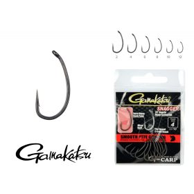   Gamakatsu G-Carp Snagger Czarny 4 10szt/opakowanie Z oczkiem Mikro Z zadziorem Haczyk karpiowy