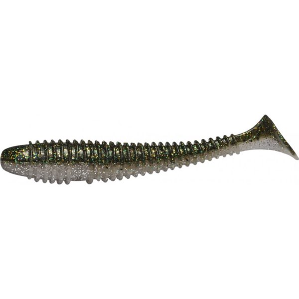 Rapture Żebrowany Swing Shad 9,5cm Dymny Zielony Przynęta Plastikowa 7db