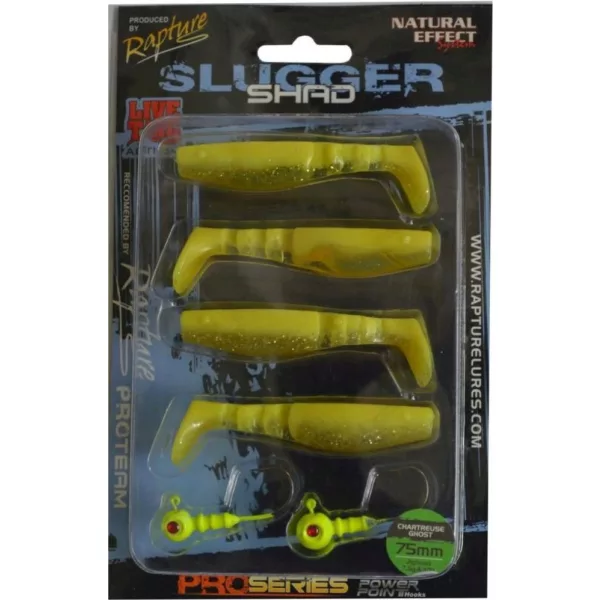 Rapture Slugger Shad Zestaw 7,5cm Chartreuse Duch 4+2db Zestaw Sztucznych Przynęt