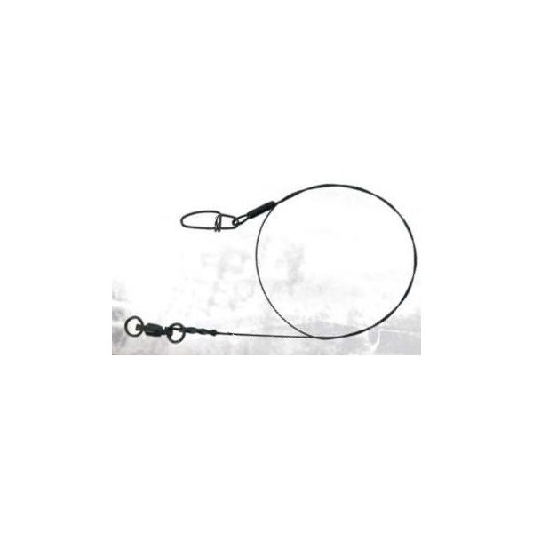 Trabucco Titanium Leader 40lb 12 Bb/Snap/Titánium Drótelőke Kapoccsal és Golyóscsapágyas Forgóval