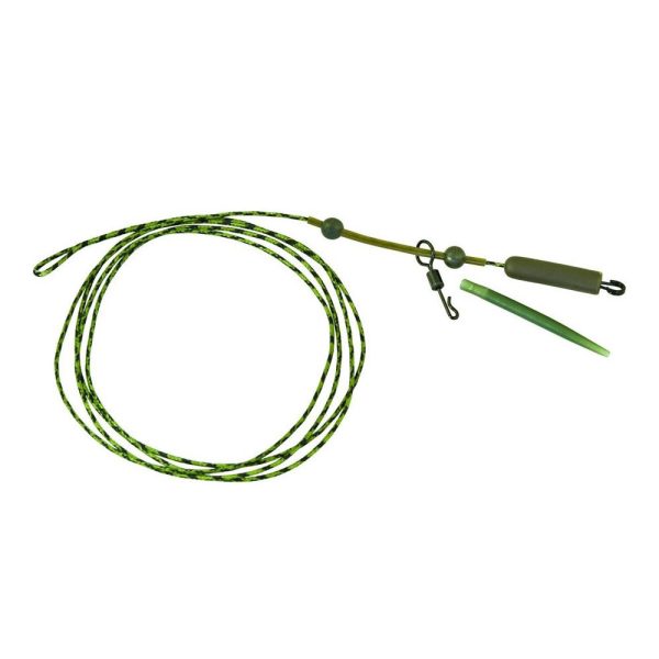 K-Karp DT Heli Rig 90cm Green Leadcore Leader with Safety Clip 2pcs