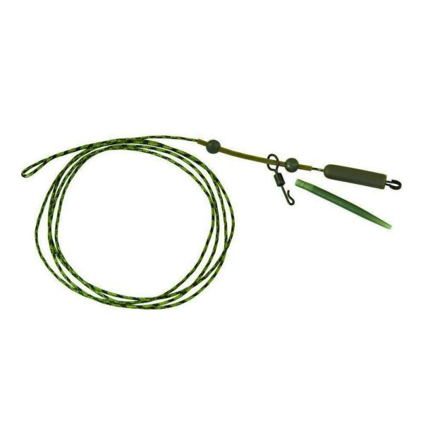 K-Karp DT Heli Rig 90cm Brown Leadcore Leader with Safety Clip 2pcs