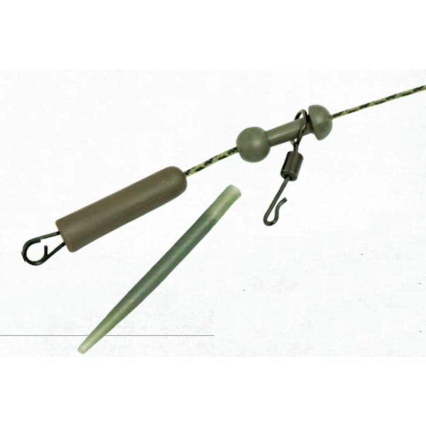K-Karp DT Chod Rig 90cm Green Leadcore Leader with Safety Clip 2pcs