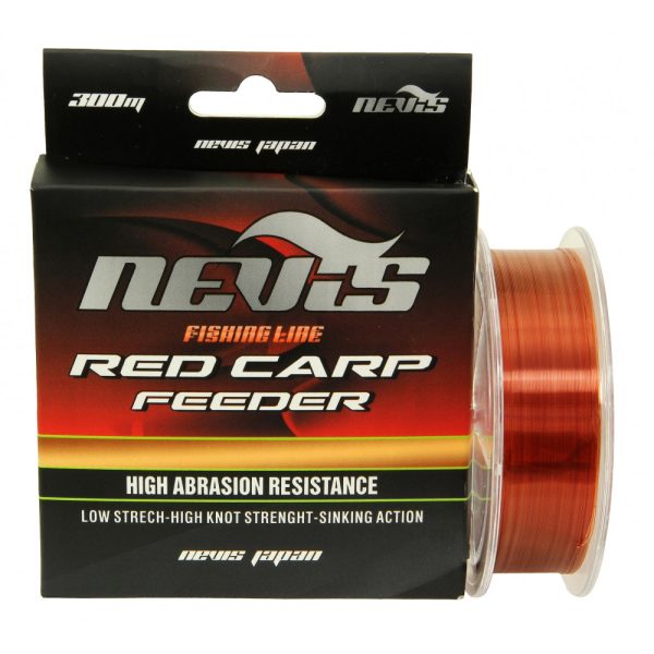 Nevis Red Carp Feeder 150m 0.20mm Monofilamentowa żyłka główna-Przezroczysty czerwony
