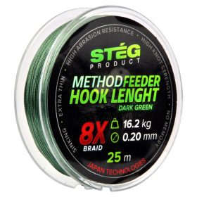   Stég Stég Method Feeder przypon pleciony 0.16mm 25m - Ciemnozielony