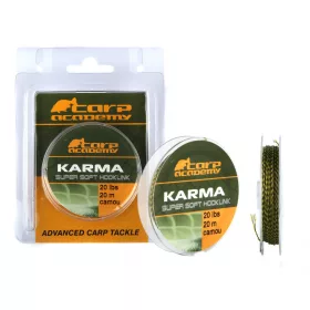   Carp Academy Karma Hooklink 20m 0.26mm 15lb Camo Plecionka przyponowa-Zielony