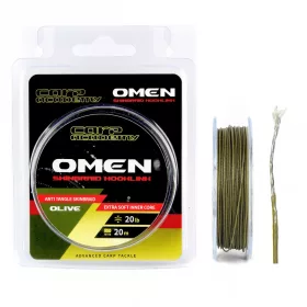   Carp Academy Omen Skinbraid Olive 25Lb 20m 0.44mm Plecionka przyponowa-Oliwkowozielony
