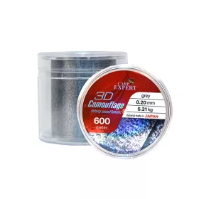   Carp Expert 3D Kamuflaż Szaro-Czarny 0,20mm Żyłka Monofilamentowa Główna 600m