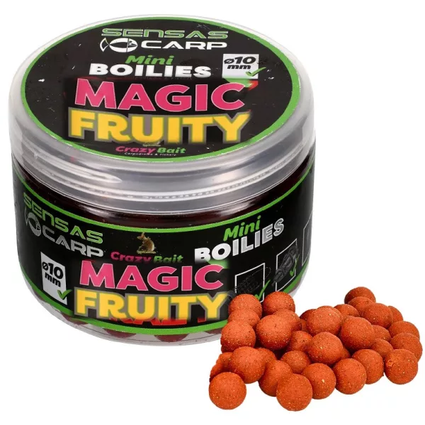 Sensas Mini Boilies Crazy Magic Fruity 10mm Kulki proteinowe haczykowe 80g