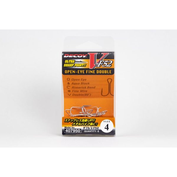 Decoy V-F52 #2 Haczyk dwuramienny z uszkiem i zadziorem 6szt