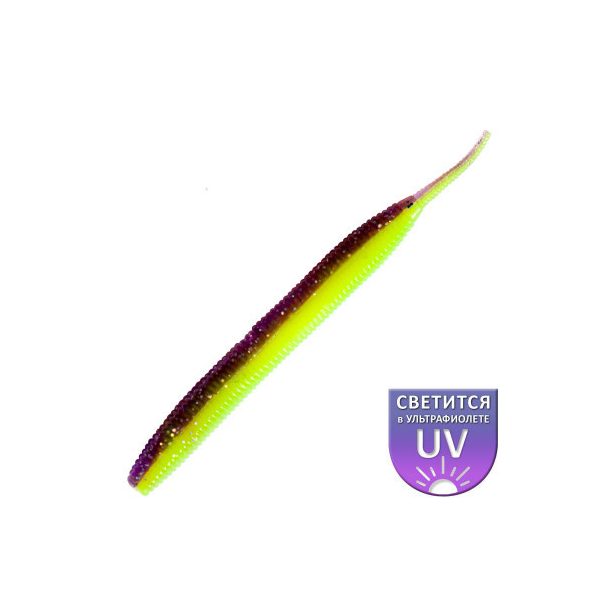 DS Sexy Worm 10,16cm Fioletowo-cytrynowy 6 szt./opakowanie plastikowa przynęta