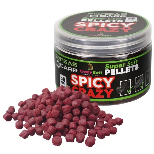 Sensas Super Miękka Spicy Crazy 6mm Pellet haczykowy 60gr
