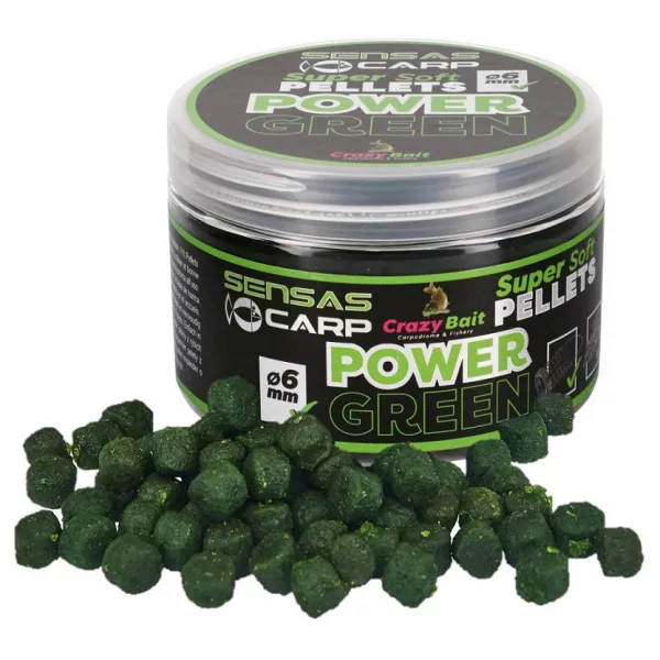 Sensas Super Miękka Power Zielona 6mm Pellet haczykowy 60gr