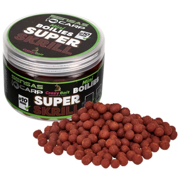 Sensas Mini Boilies Crazy Super Krill 10mm Kulki proteinowe haczykowe 80g