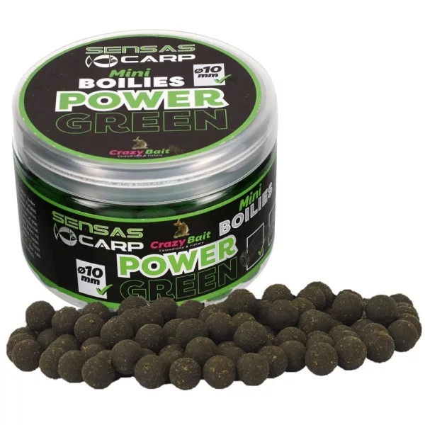 Sensas Mini Boilies Crazy Green 10mm Kulki proteinowe haczykowe 80g